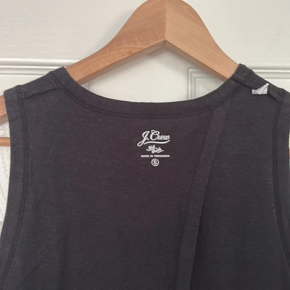 J. Crew Tie-Back Tank Top Black Small